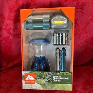 Ozark Trail LED 6 Piece Camping Light Set with Blue Lantern and Flashlights